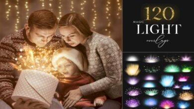 120 Magic Christmas Light Overlays, Open Gift Lights - 1894603