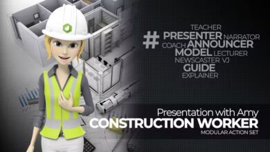 عرض تقديمي مع عامل البناء إيمي  Videohive - Presentation With Amy Construction Worker - 37313431