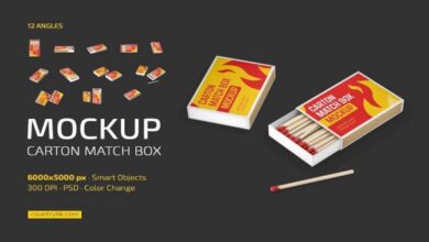 Carton Match Box Mockup Set - 37304633 - 7150712
