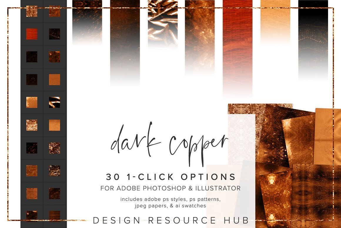 CreativeMarket Dark Copper Photoshop Layer Styles 6966019