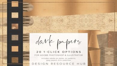 CreativeMarket - Dark Paper PS Style Pack 6966023