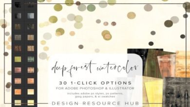 CreativeMarket - Deep Forest Watercolor PS Styles 6966025