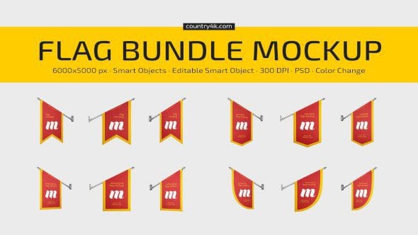 CreativeMarket - Flag Mockup Bundle 7109516