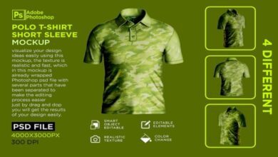 CreativeMarket - Polo T-Shirt Short Sleeve Mockup 7156086