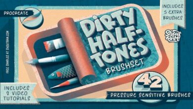 Dirty Halftones Brush Set - 5089396