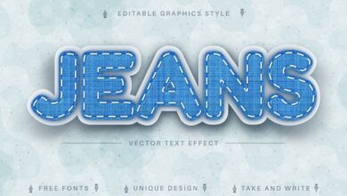 Jeans Textile - Editable Text Effect, Font Style - 7164099