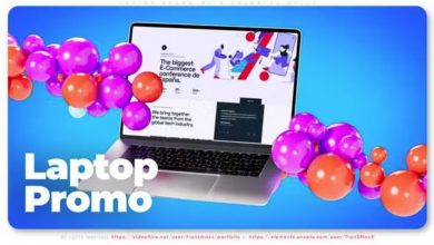 Videohive - Laptop Promo With Colorful Balls - 37213110