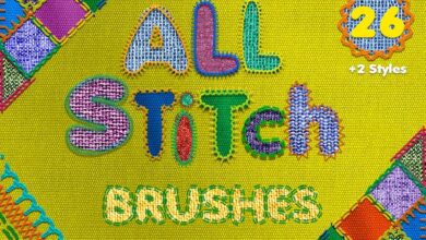 مجموعة فرش غرزة كبيرة للفوتوشوب || Stitch Brushes Big Set - 7106748