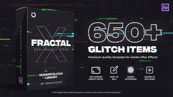 Videohive FRACTAL X 650 Glitch Pack 36865814