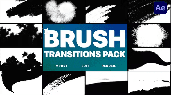 Videohive Hand Drawn Brush Transitions After Effects 37355296