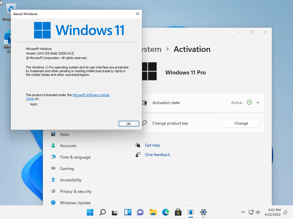 باسطوانة واحدة تجميعة ويندز 11 محدثة ومفعلة ومع اللغة العربية Windows 11 21H2 Build 22000.613 Aio 13in1 (No TPM Required) Multilingual Preactivated