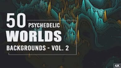 50 Psychedelic Worlds Backgrounds Vol. 2