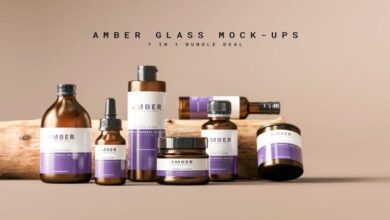 7 in 1 Amber Glass Cosmetic Bundle - 7093456