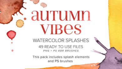 Autumn Vibes Watercolor Splash Pack - 7187343