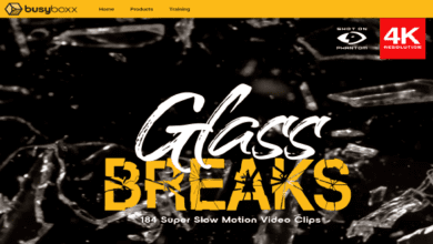 BusyBoxx V13 Glass Breaks - 184 Super Slow Motion Clips الحزمة كاملة