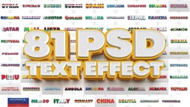 Editable 3D PSD Text Effect Bundle 1
