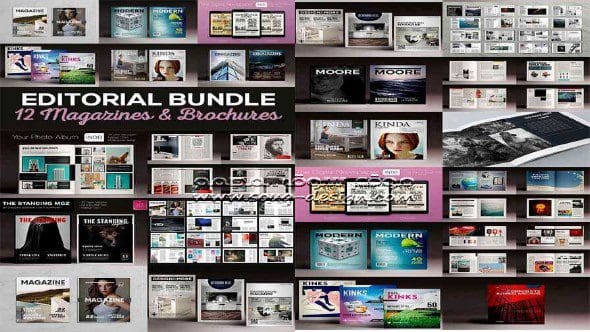 حزمة قوالب مجلات برشور لبرنامج انديزاين || Editorial Bundle Magazines Brochures