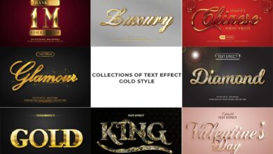 Gold Text Effect Style Collection - 6817446