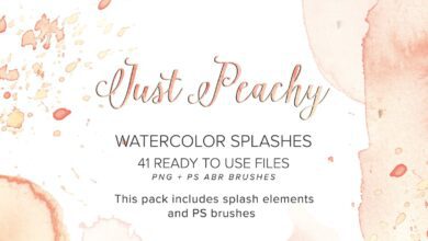 Just Peachy Watercolor Splash Pack - 7187338