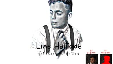 Line Halftone Photoshop Action - 7211955