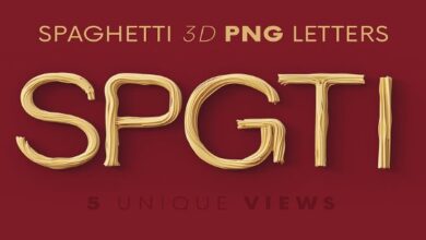 سباغيتي - حروف ثلاثية الأبعاد || Spaghetti - 3D Lettering - 7198850