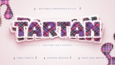 Tartan Textile Editable Text Effect - 7227594