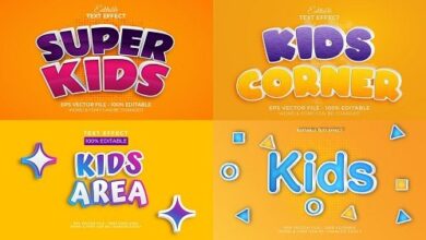 Text Effect Kids Style Theme for Illustrator - 35374783