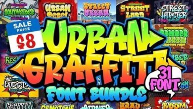 حزمة خطوط الكتابة على الجدران الحضرية || Urban Graffiti Font Bundle 19102008