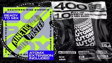 Videohive - Seamless Loop Kinetic Posters - v15.4 - 24684532  الحزمة كاملة (مكركة) تعمل مية بالمية