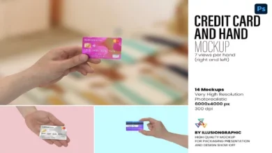 Credit Card and Hand Mockup - 7273391