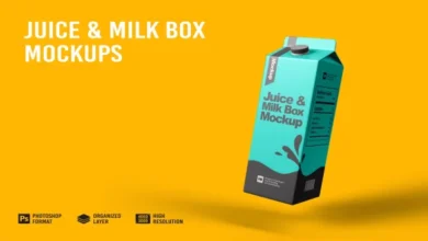 Juice & Milk Box Mockup - 7241250