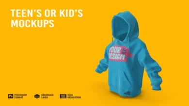 Teen's or Kid's Hoodies Mockup - 7150691