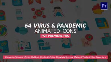 Videohive - 64 Virus & Pandemic Icons - MOGRT - 38269086