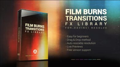 Videohive - Film Burns Transitions & FX Pack for DaVinci Resolve - 38274472
