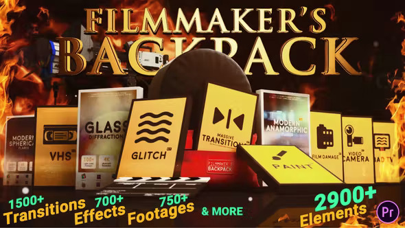 Videohive - Filmmaker's Backpack | Big Pack of Transitions Effects Footages and Presets for Premiere Pro - 28628558 || الحزمة كاملة