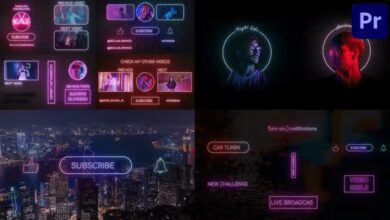 Videohive - Neon Social Media Pack for Premiere Pro - 38413441