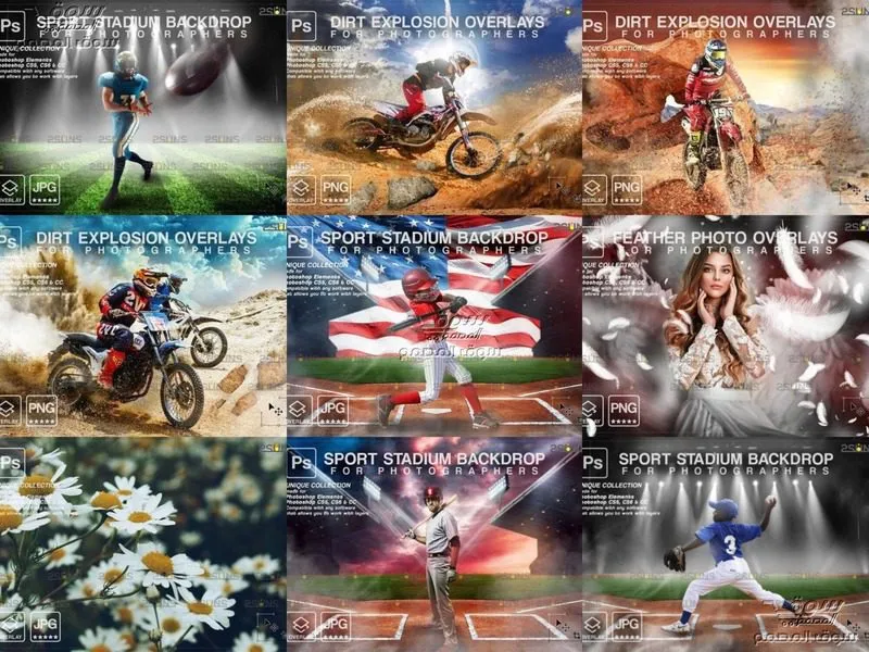 تجميعة تراكيب (overlays) من موقع Creative Market