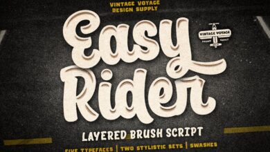 الخط المدفوع Easy Rider - Layered Vintage Playful Script