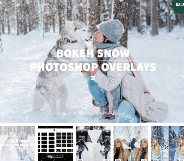 180 Bokeh Snow Overlays