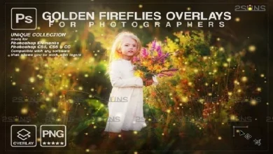Gold Fireflies Photoshop overlay V3 - 7394481