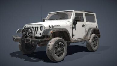 Grey Jeep 3D Model