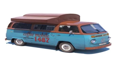 Street coffee car Volkswagen 3D Model