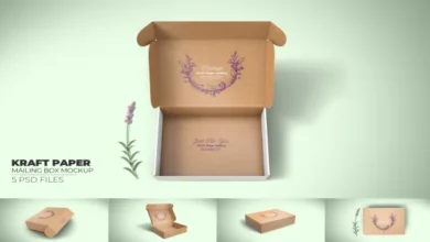 Kraft Paper Mailing Box Mockup - 7412603