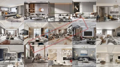 تجميعة نماذج المجموعة الداخلية - غرفة الجلوس