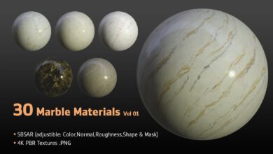 Artstation - 30 Marble Materials (SBSAR, 4K PBR Texture) Vol 01