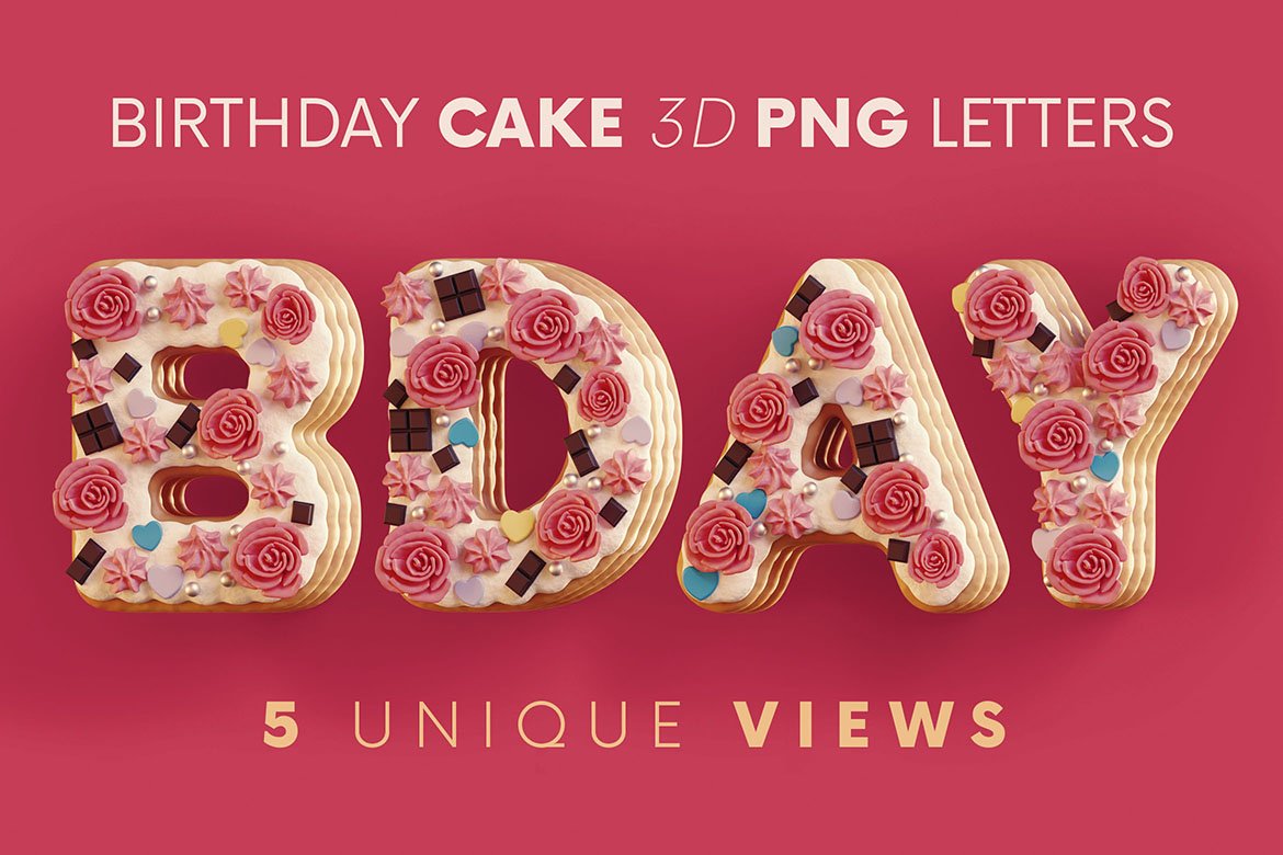 Birthday Cake 3D Lettering 7533911
