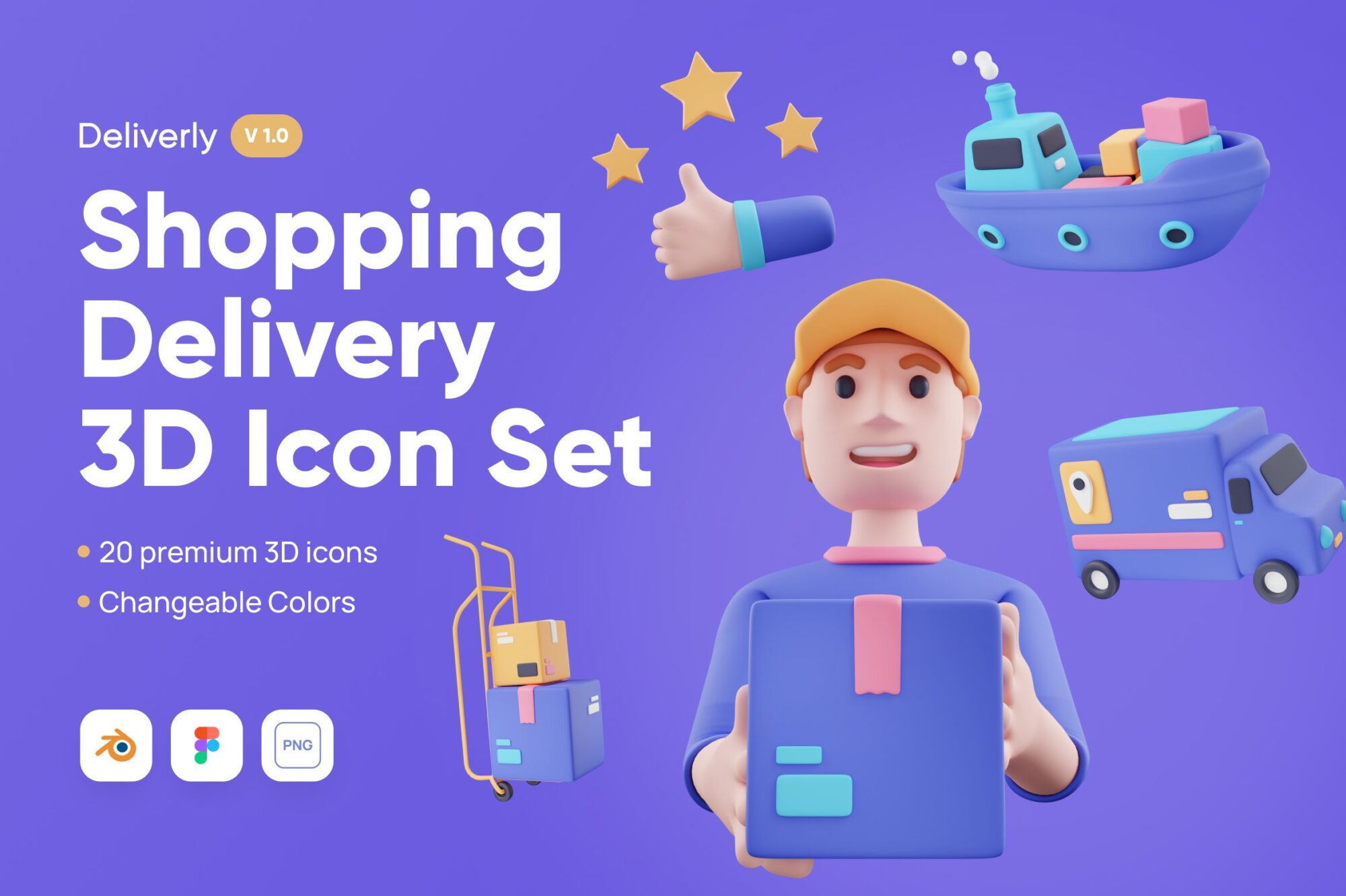 CreativeMarket - Deliverly - Shopping Delivery 3D 7362704