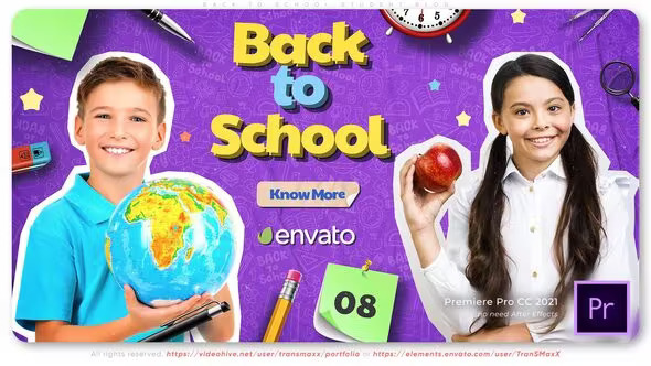 Videohive - Back to School Student Blog - 39197893 - Premiere Pro Templates