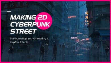 Wingfox – Making 2D Cyberpunk Street in Photoshop and Animating It in After Effects (2022) with Rutger van de Steeg