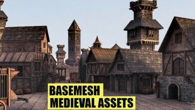 BaseMesh: 89 MEDIEVAL Assets+Texture - Blender,Maya,3DMax,Zbrush,C4D